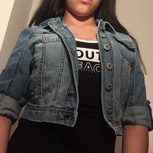 cropped jean jacket